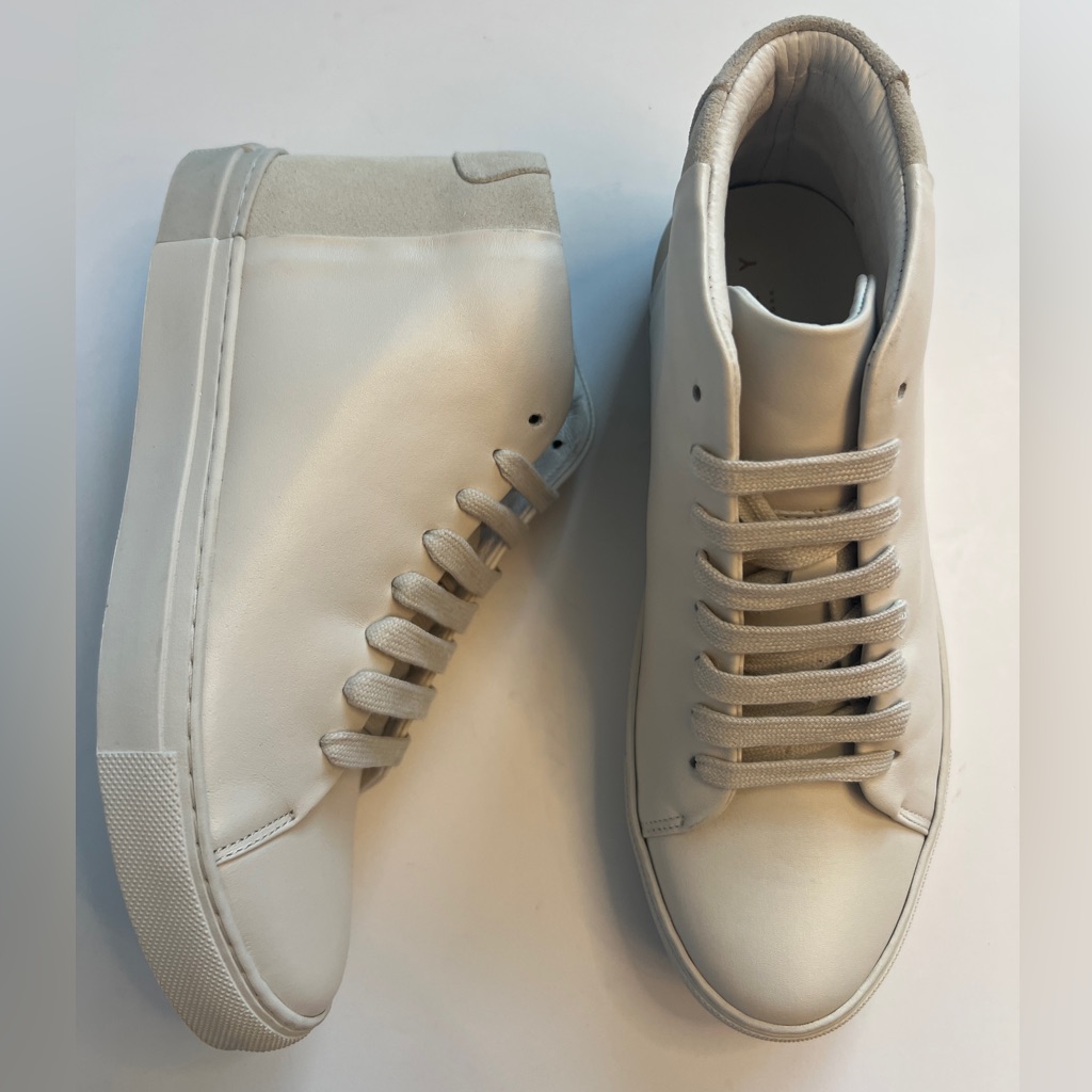 New They New York Handmade TwoTone Mids  GrayCream Size 36